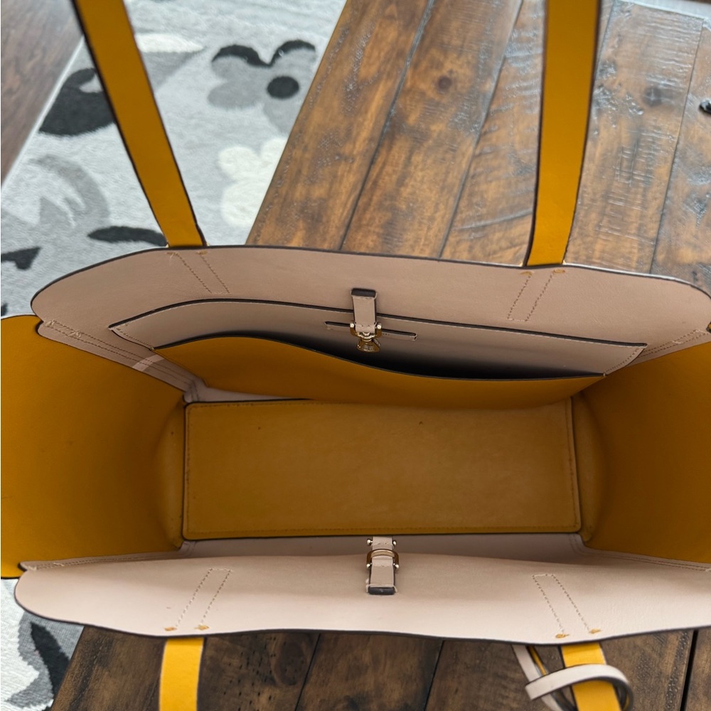 Kate Spade Two-Tone Leather Tote — Light Tan and Mustard - Picture 15 of 16
